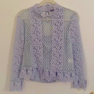 Anthropologie Spring Lace Overlay Top